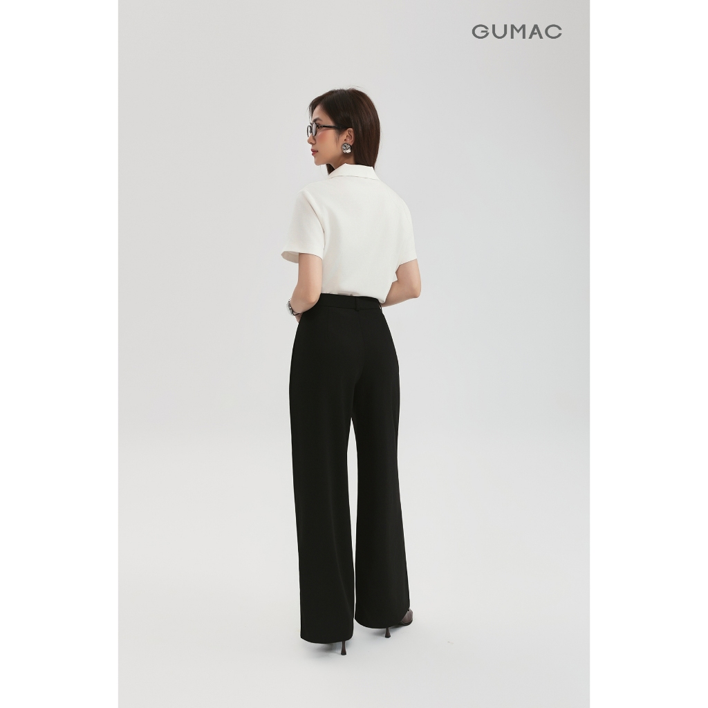 Quần Tây Nữ GUMAC Form Suông Thiết Kế Xếp Li Tôn Dáng Thanh Lịch QG03011
