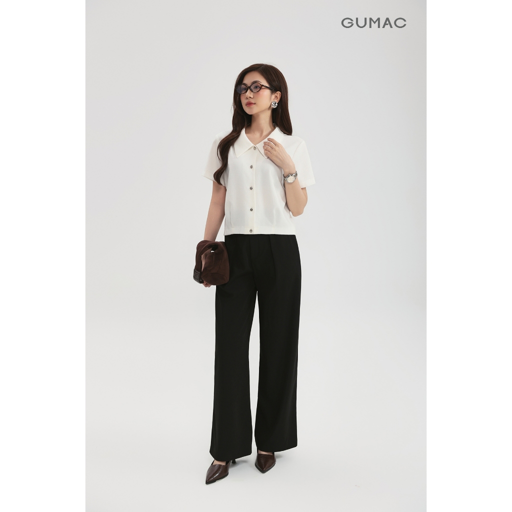 Quần Tây Nữ GUMAC Form Suông Thiết Kế Xếp Li Tôn Dáng Thanh Lịch QG03011