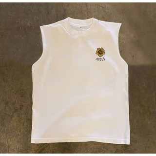 Áo Ba Lỗ Hè Nam Nữ Cổ Tròn Đẹp Phối Hình Hoa Hướng Dương Chất Liệu Cotton Thoáng Mát Mền Mịn