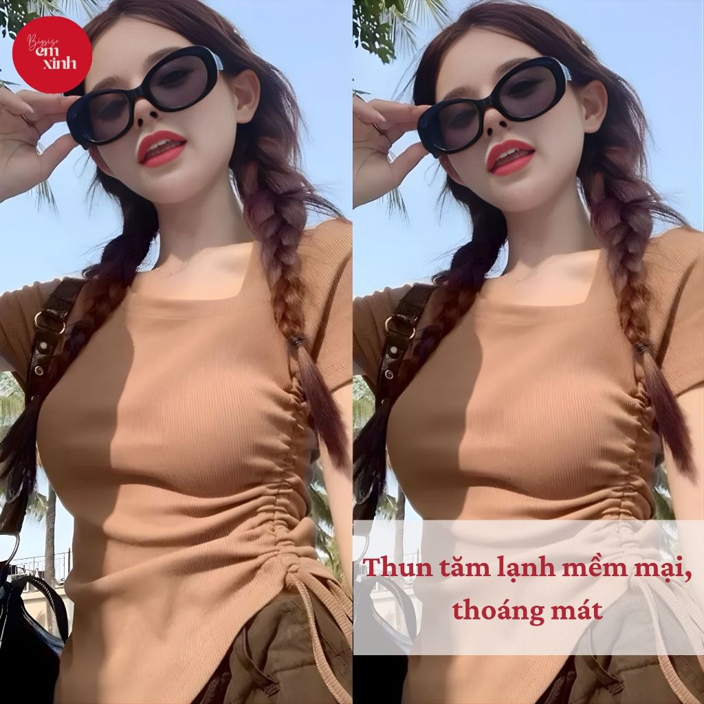 Áo Kiểu Nữ Cổ Lệch Rút Dây – Áo Nữ Thời Trang Bigsize Freesize | BS005- Em Xinh Bigsize