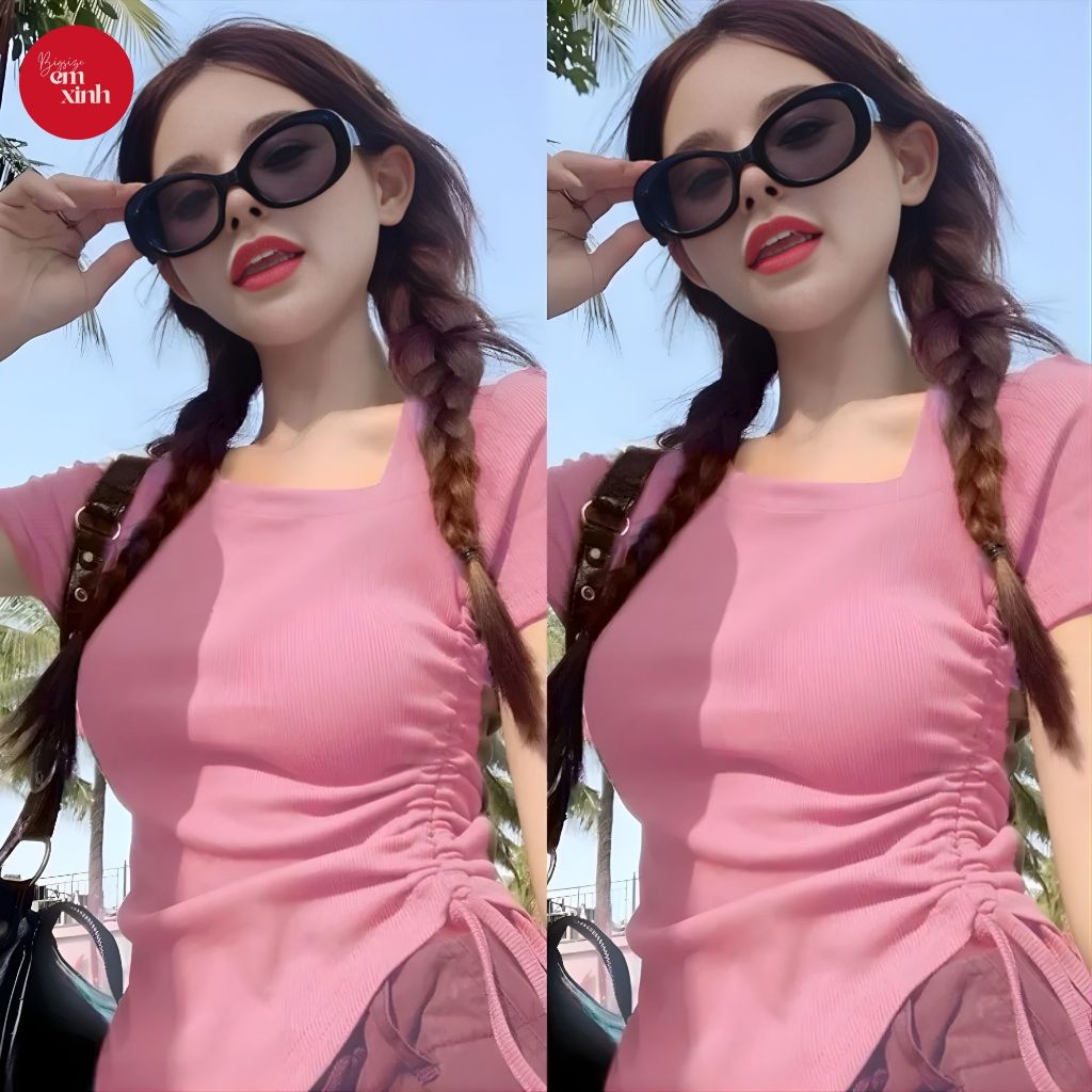 Áo Kiểu Nữ Cổ Lệch Rút Dây – Áo Nữ Thời Trang Bigsize Freesize | BS005- Em Xinh Bigsize