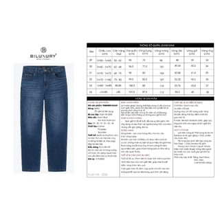 [T7_ĐỒNG GIÁ 429K] Quần Jeans Nam Basic 9QBDB014/9QBDB015 Biluxury Thiết Kế Co Giãn Chống Nhăn Bền Màu