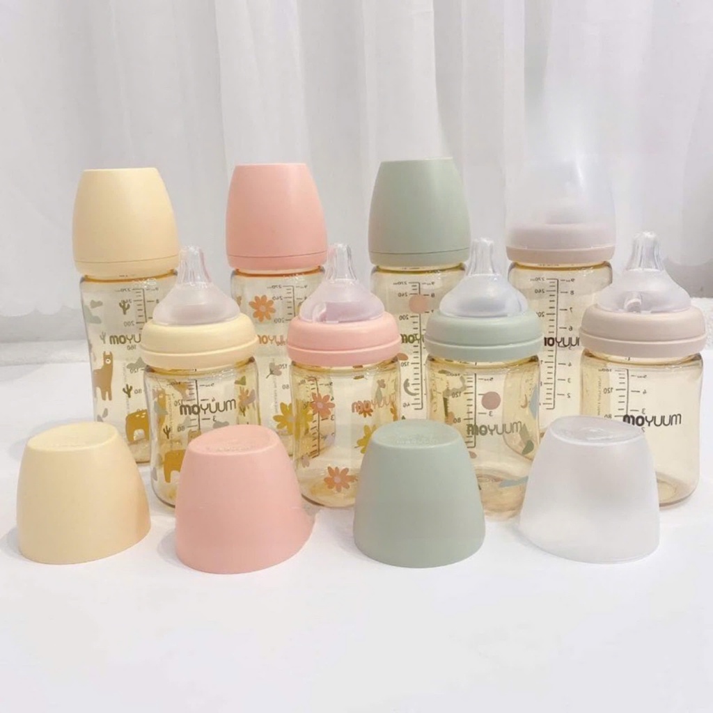 Bình sữa Moyuum Hàn Quốc Đầy Đủ Các Phiên Bản, núm ti mềm mại, nhựa PPSU, dung tích 170ml/270ml