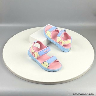 Sandal bé gái quai hậu nhám dán đế siêu nhẹ hình công chúa BEG006400 2 màu tím, xanh dương