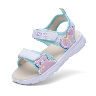Sandal bé gái quai hậu nhám dán đế siêu nhẹ hình công chúa BEG006400 2 màu tím, xanh dương