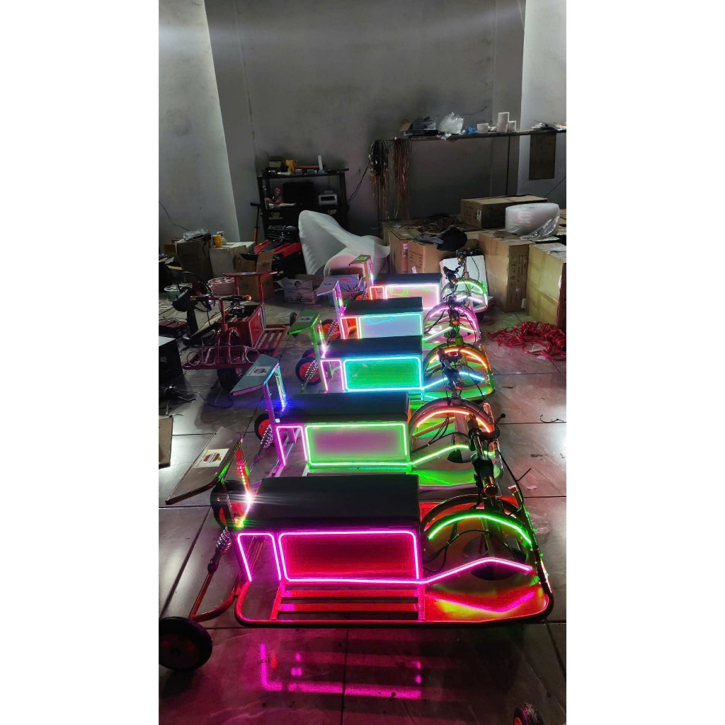 Xe xuồng điện trẻ em chơi công viên, quảng trường có lò xo, 2 người ngồi, tải 130kg cực êm