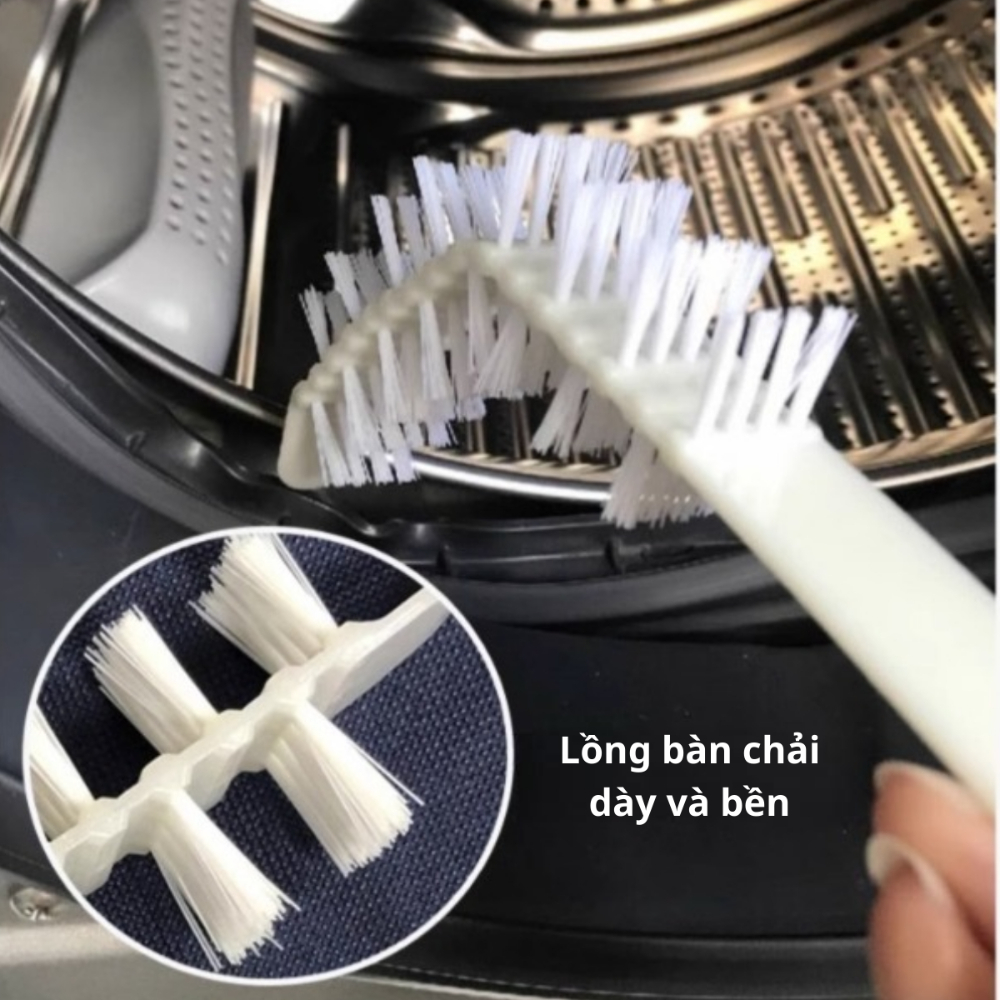 Bàn chải vệ sinh máy giặt cán dài 60cm, đầu mềm linh hoạt, làm sạch sâu