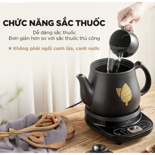 Ấm sắc thuốc 4L Bear HTM-4H40X, Công suất 500W, Gốm sứ Giữ Ấm Tiết Kiệm Thời Gian, BH 18 Tháng