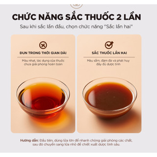 Ấm sắc thuốc 4L Bear HTM-4H40X, Công suất 500W, Gốm sứ Giữ Ấm Tiết Kiệm Thời Gian, BH 18 Tháng