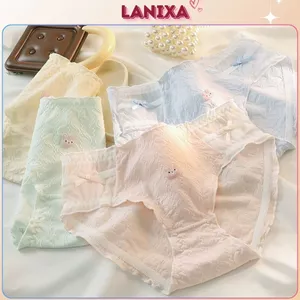 Quần lót nữ cotton xốp cao cấp viển ren sang trọng cạp vừa tôn dáng đáy kháng khuẩn LANIXA L2861 -CB