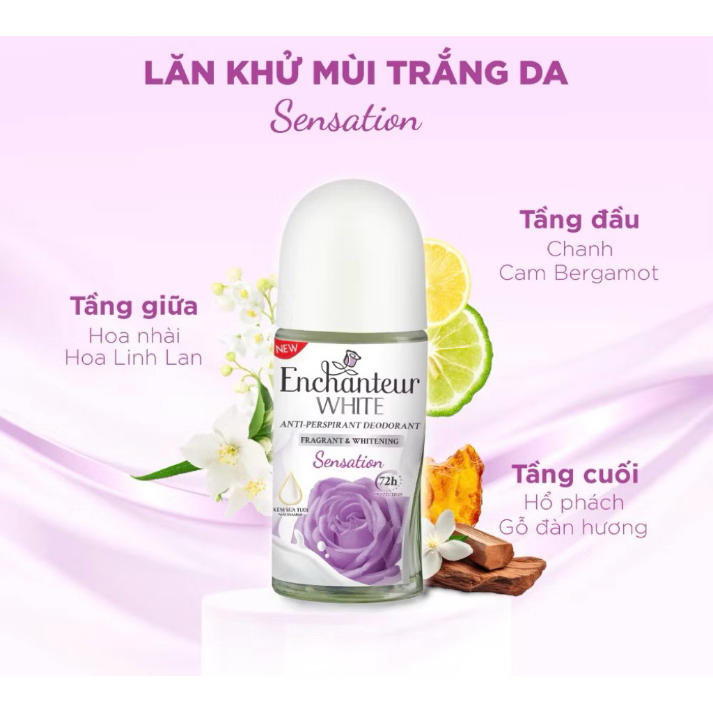 Lăn khử mùi hương nước hoa Enchanteur 50ml [CHÍNH HÃNG]
