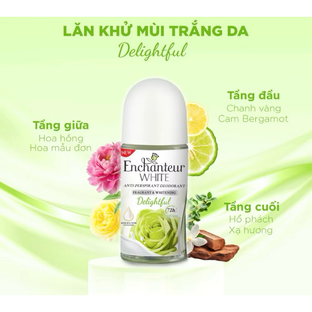 Lăn khử mùi hương nước hoa Enchanteur 50ml [CHÍNH HÃNG]