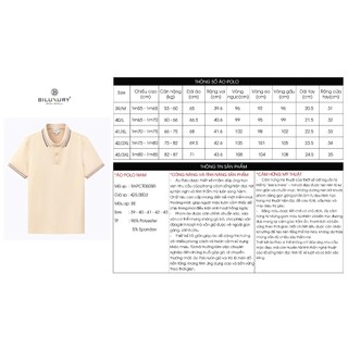 [T7_SALE 20%_HT] Áo Polo Nam Màu Be 9APCT050BEI Biluxury Thiết Kế Basic Thoáng Mát Bền Màu