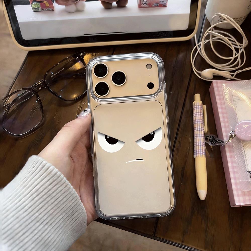 Biểu tượng biểu cảm giận dữ phù hợp với 16 vỏ điện thoại iPhone 17 Air trong suốt 14/13/11 Pro
