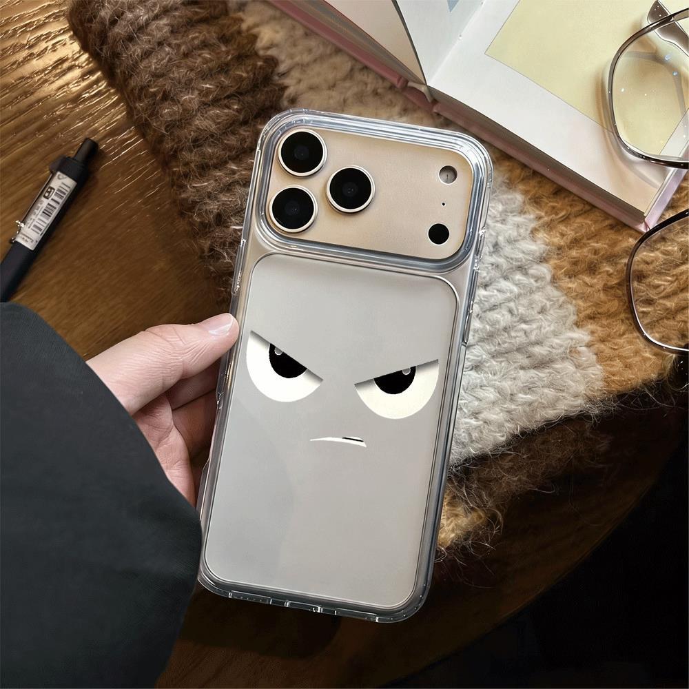 Biểu tượng biểu cảm giận dữ phù hợp với 16 vỏ điện thoại iPhone 17 Air trong suốt 14/13/11 Pro
