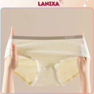 Quần lót nữ cotton cao cấp cạp vừa bo chun tôn dáng gợi cảm họa tiết in nổi xinh xắn LANXA LY01 -CB