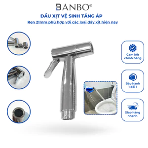 Đầu vòi xịt vệ sinh tăng áp cao cấp BANBO, nhựa ABS mạ chrome cao cấp chống va đập KT - 511