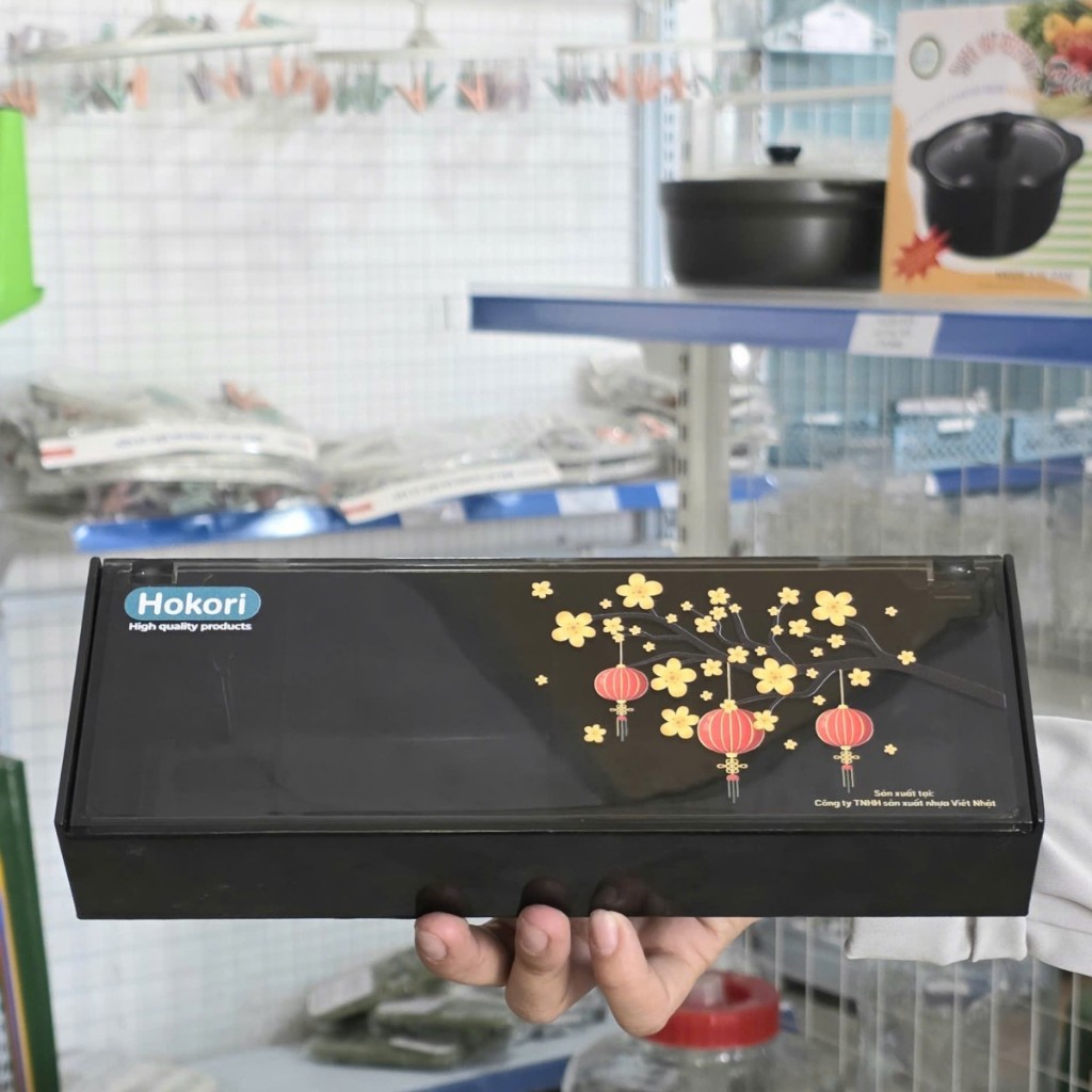 Hộp đựng muỗng đũa HOKORI nhựa VIỆT NHẬT cao cấp - Có nắp đậy trong suốt, để bàn - 6792 bé