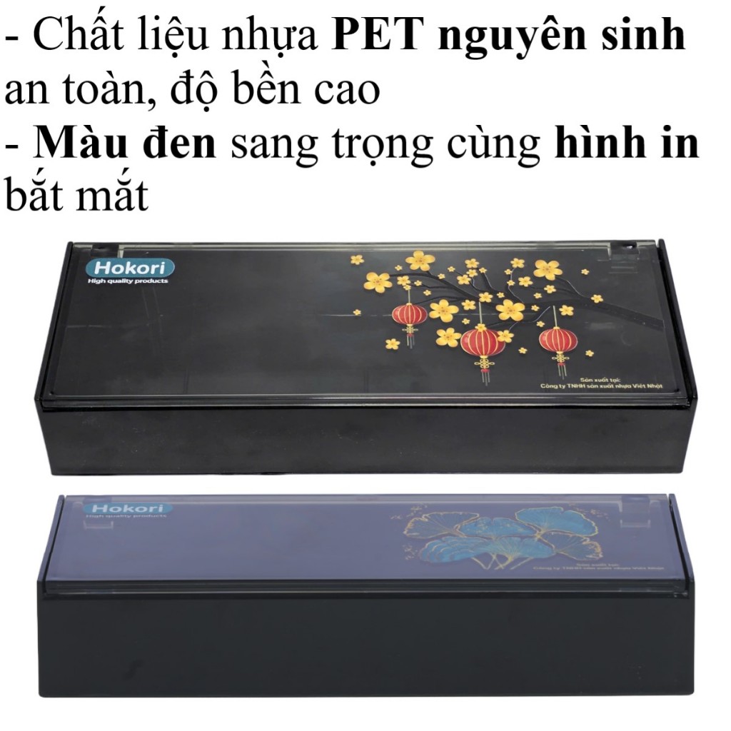 Hộp đựng muỗng đũa HOKORI nhựa VIỆT NHẬT cao cấp - Có nắp đậy trong suốt, để bàn - 6792 bé