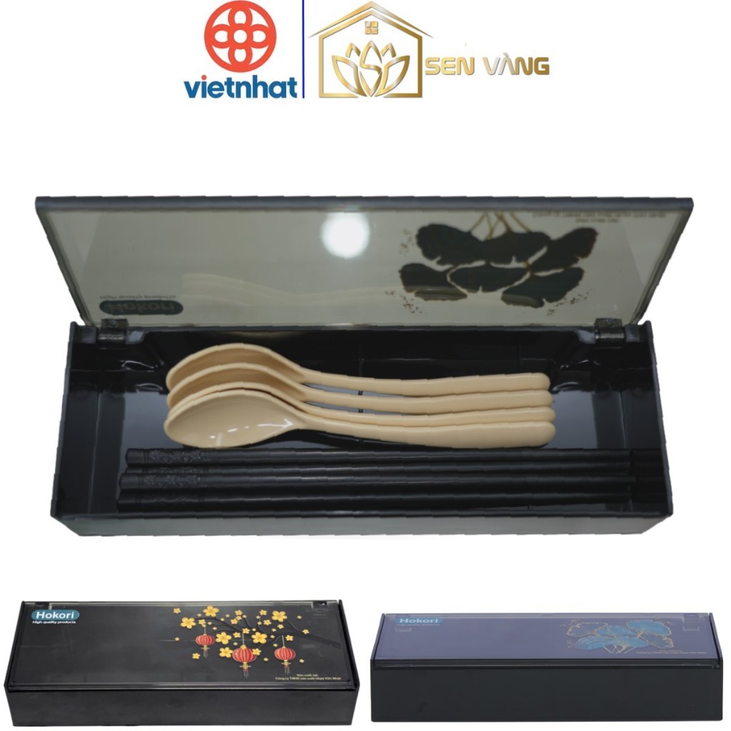 Hộp đựng muỗng đũa HOKORI nhựa VIỆT NHẬT cao cấp - Có nắp đậy trong suốt, để bàn - 6792 bé