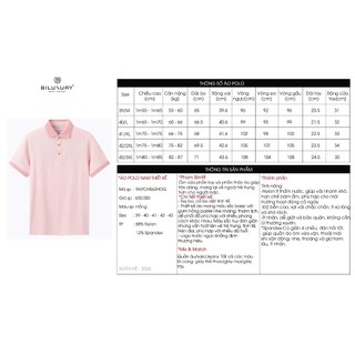 [T7_SALE 20%_HT] Áo Polo Nam Thiết Kế 9APCH562 Biluxury Form Slimfit Thiết Kế Hoạ Tiết Cao Cấp Thoáng Khí Bền Màu