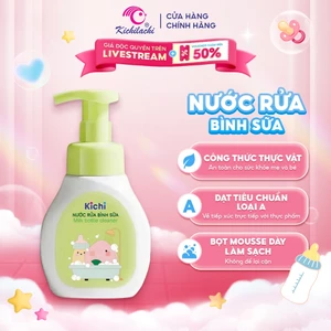 Nước rửa bình sữa Kichilachi, vệ sinh làm sạch bình sữa, các dụng cụ cho bé chai 300ml - túi 100ml