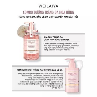 Sữa tắm WEILAIYA sữa tắm trắng da hương hoa weilaiya Whitening Shower Gel 450ml - Kosmi Beauty