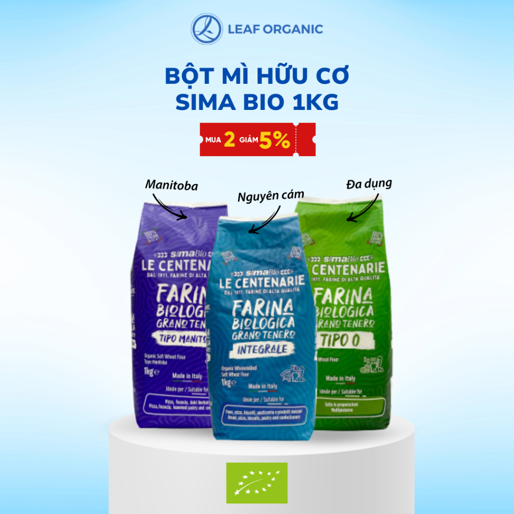 BỘT MÌ HỮU CƠ SimaBio 1kg – Nhập khẩu chính hãng của Ý