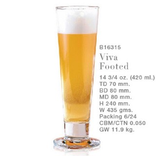 [Cam Kết Đổi Trả Nếu Vỡ] Ly thủy tinh Ocean Viva footed 420ml - Chính Hãng Uống Bia, Sinh tố Hàng Cao Cấp