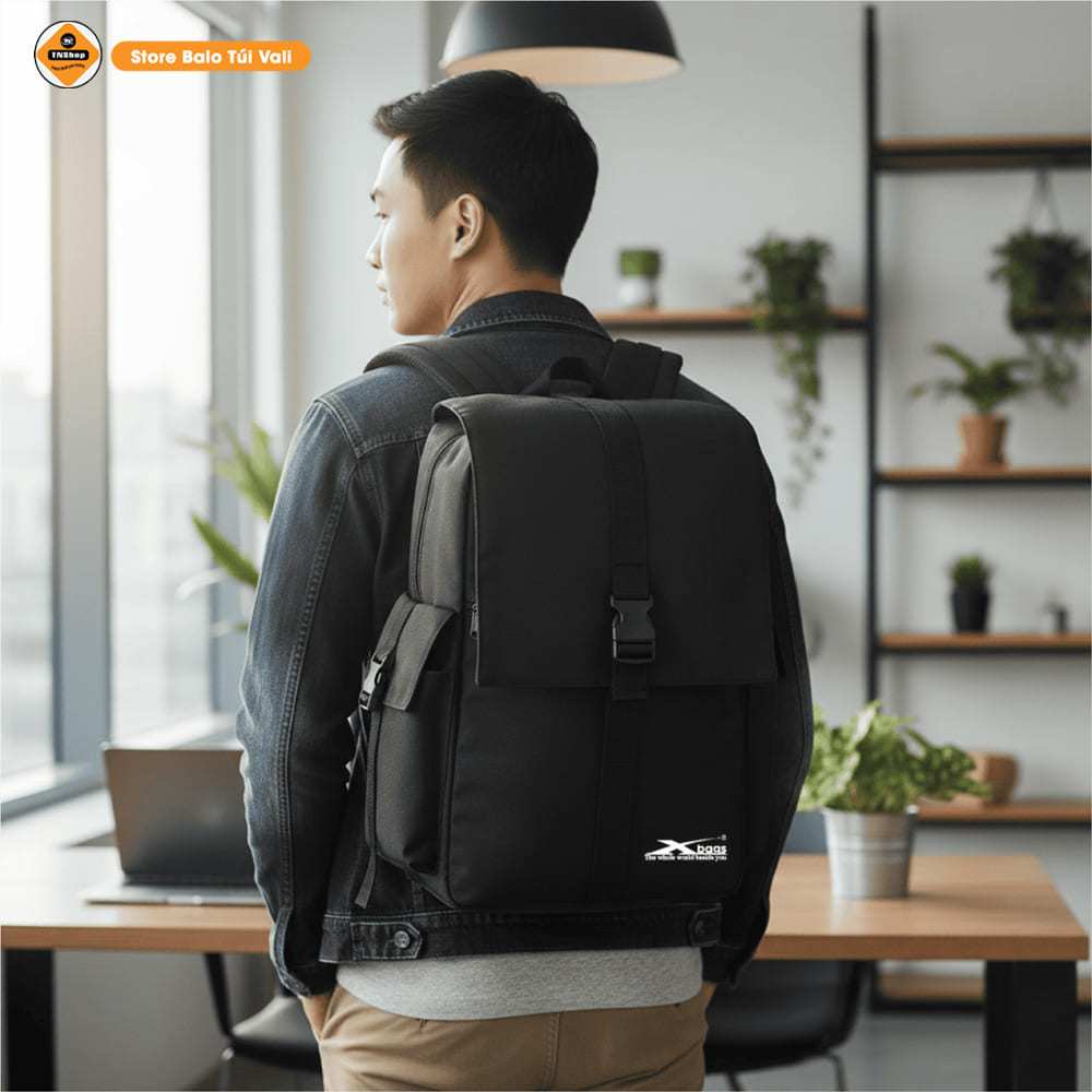 Balo Thời Trang Cao Cấp Xbags Modern Xb 2007 Màu Đen – Rộng Rãi,Có Ngăn Laptop, Đi Học Đi Làm!