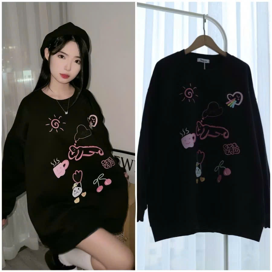[SALE ĐẦU MÙA] Áo Sweater Unisex Lệch Vai, Cổ Tròn Dài Tay Nữ RANSHI Phong Cách Hàn Quốc Dễ Phối - SMCT