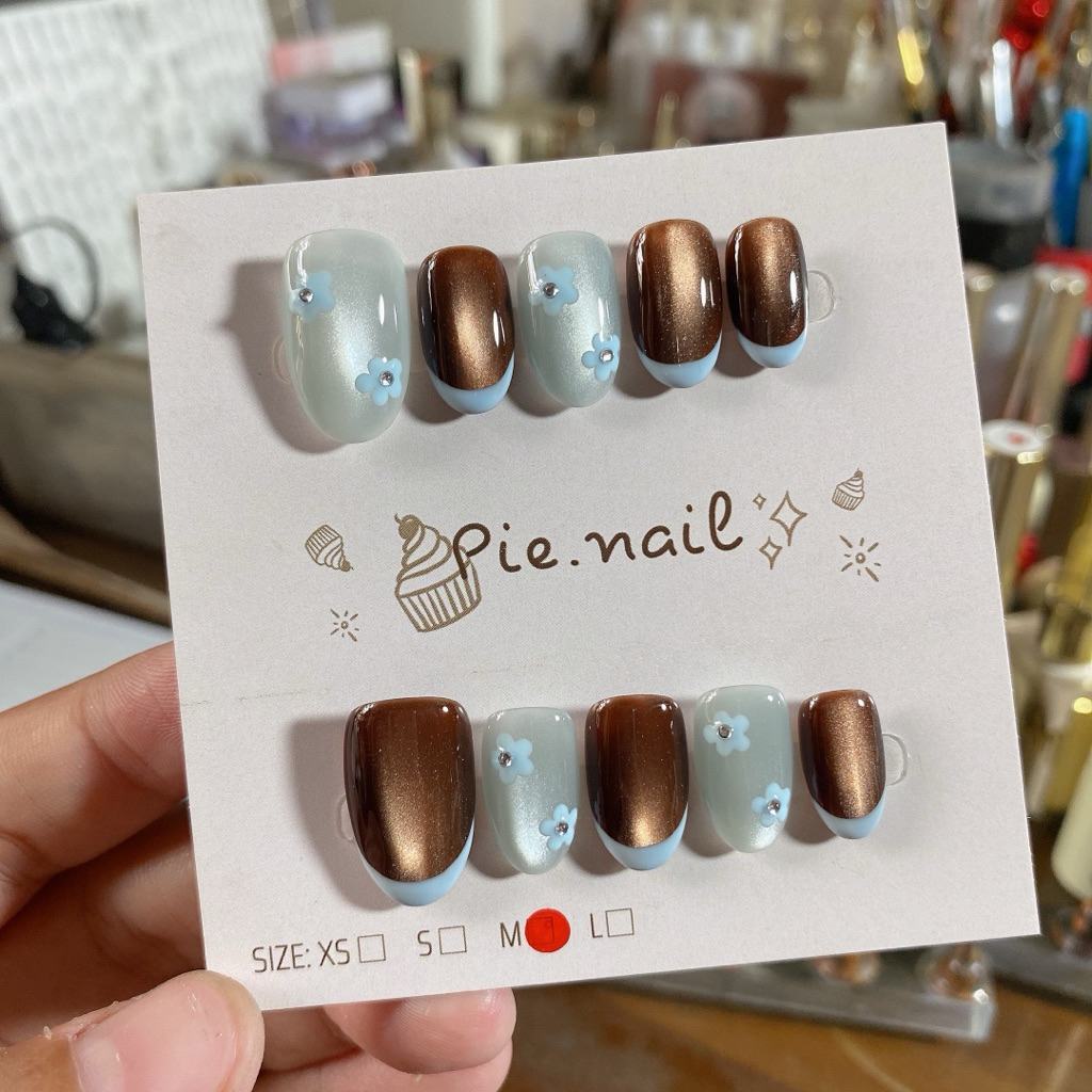 479. nailbox mắt mèo nâu, mắt mừo xanh da trời