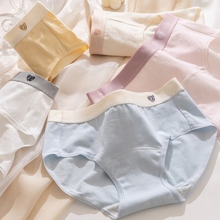 Quần lót nữ cotton cao cấp cạp vừa tôn dáng viền màu in trái tim xinh xắn kiểu dáng basic DEVRI L183