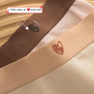 Quần lót nữ cotton cao cấp cạp vừa tôn dáng viền màu in trái tim xinh xắn kiểu dáng basic DEVRI L183