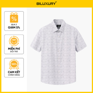 [T7_SALE 20%_HT] Áo Sơ Mi Nam Ngắn Tay Thiết Kế Họa Tiết 9SMCH563TRK Biluxury Form Slimfit Kháng Khuẩn Bền Màu