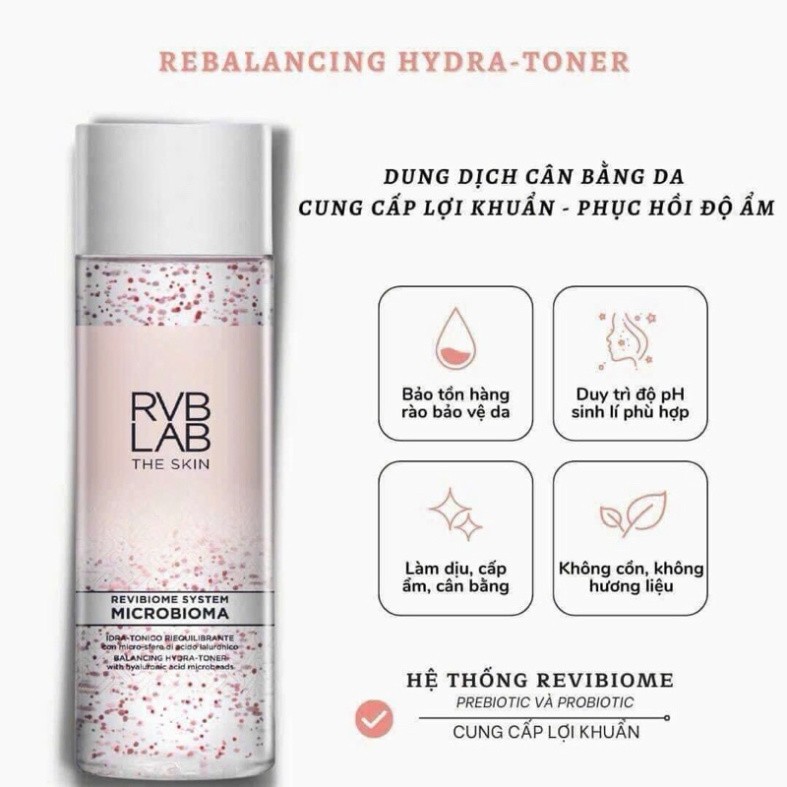 Toner Cân Bằng Lợi Khuẩn RVB LAB Microbioma - Phục Hồi Độ Ẩm & Bảo Vệ Da Chuyên Sâu 200ml