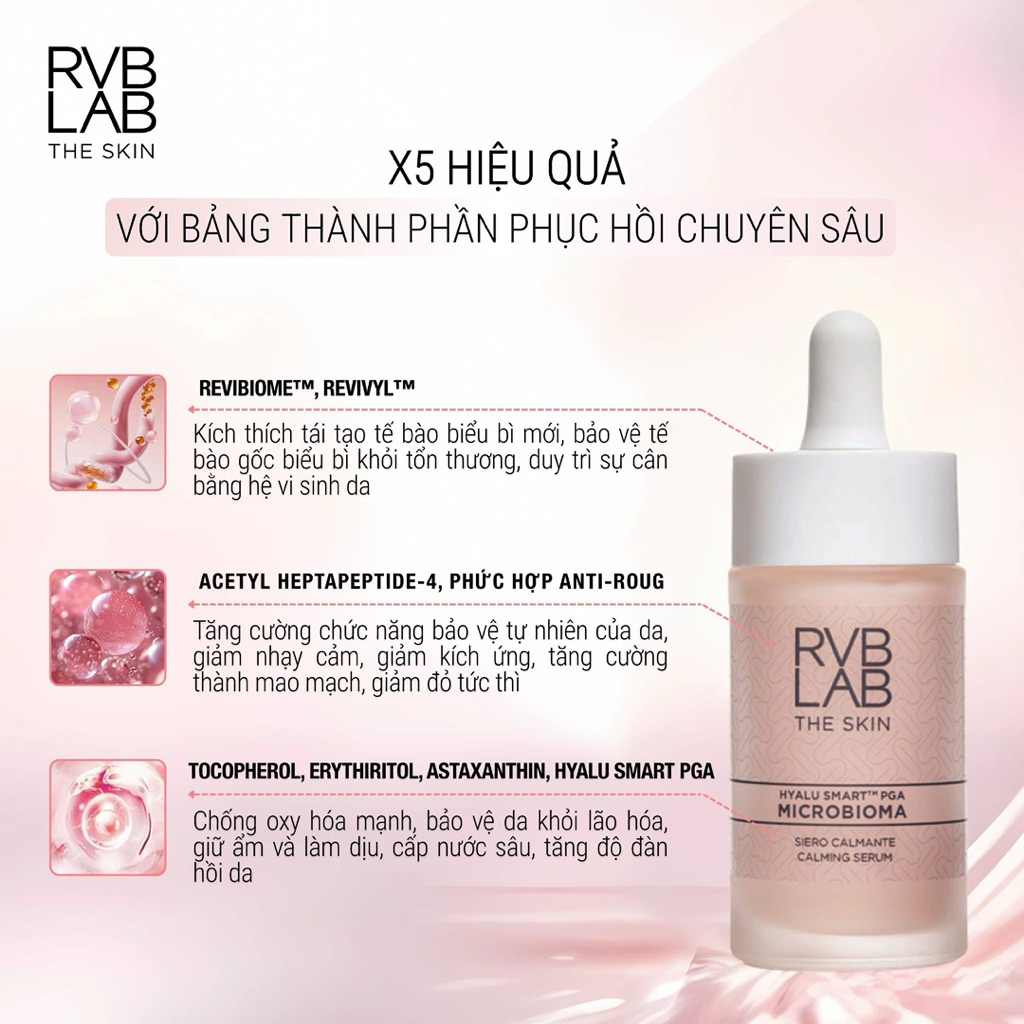 Huyết Thanh Phục Hồi Siêu Lợi Khuẩn RVB LAB Calming Serum - Giải Pháp Cho Da Nhạy Cảm, Giãn Mao Mạch & Nhiễm Corticoid 3