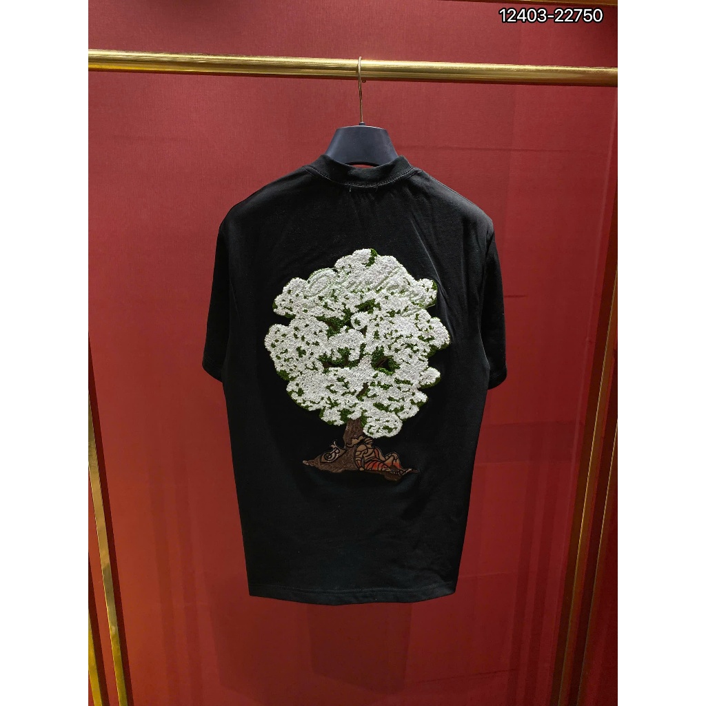 ÁO thun nam cổ tròn họa tiết thêu tay ngắn phong cách trẻ trung chuẩn from