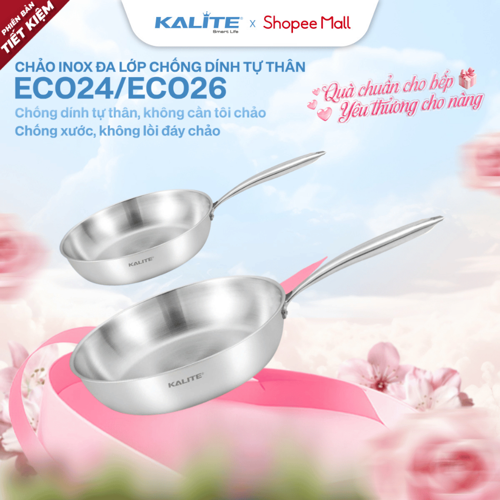 Chảo Rán INOX Nguyên Khối Cao Cấp KALITE ECO | Chảo INOX Đa Năng Phù ...