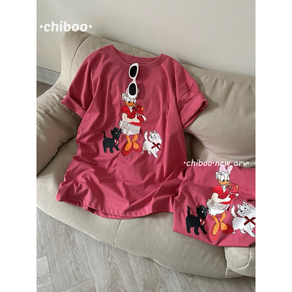[𝐒𝐮𝐙𝐲] Thun Dáng Rộng Dấu Quần In Hình QCCC (1m58 Trở Lên)