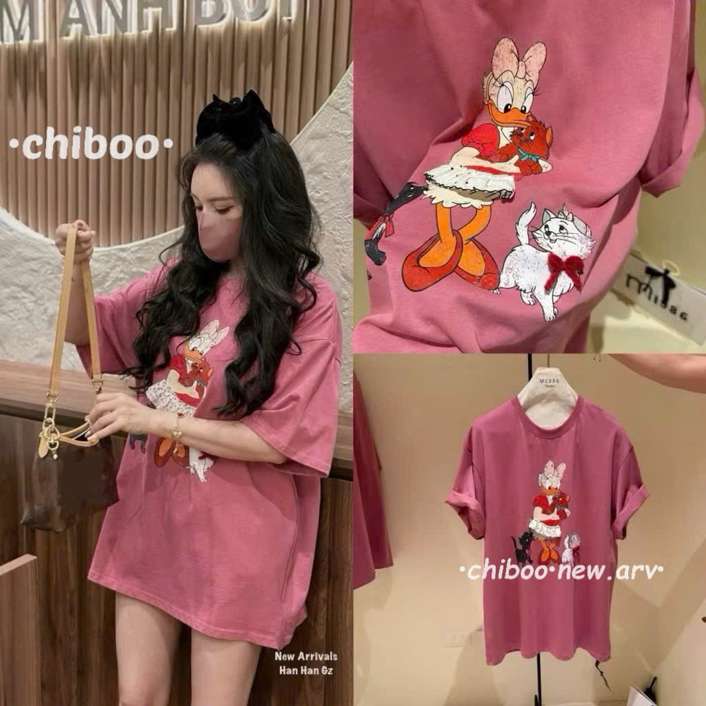 [𝐒𝐮𝐙𝐲] Thun Dáng Rộng Dấu Quần In Hình QCCC (1m58 Trở Lên)