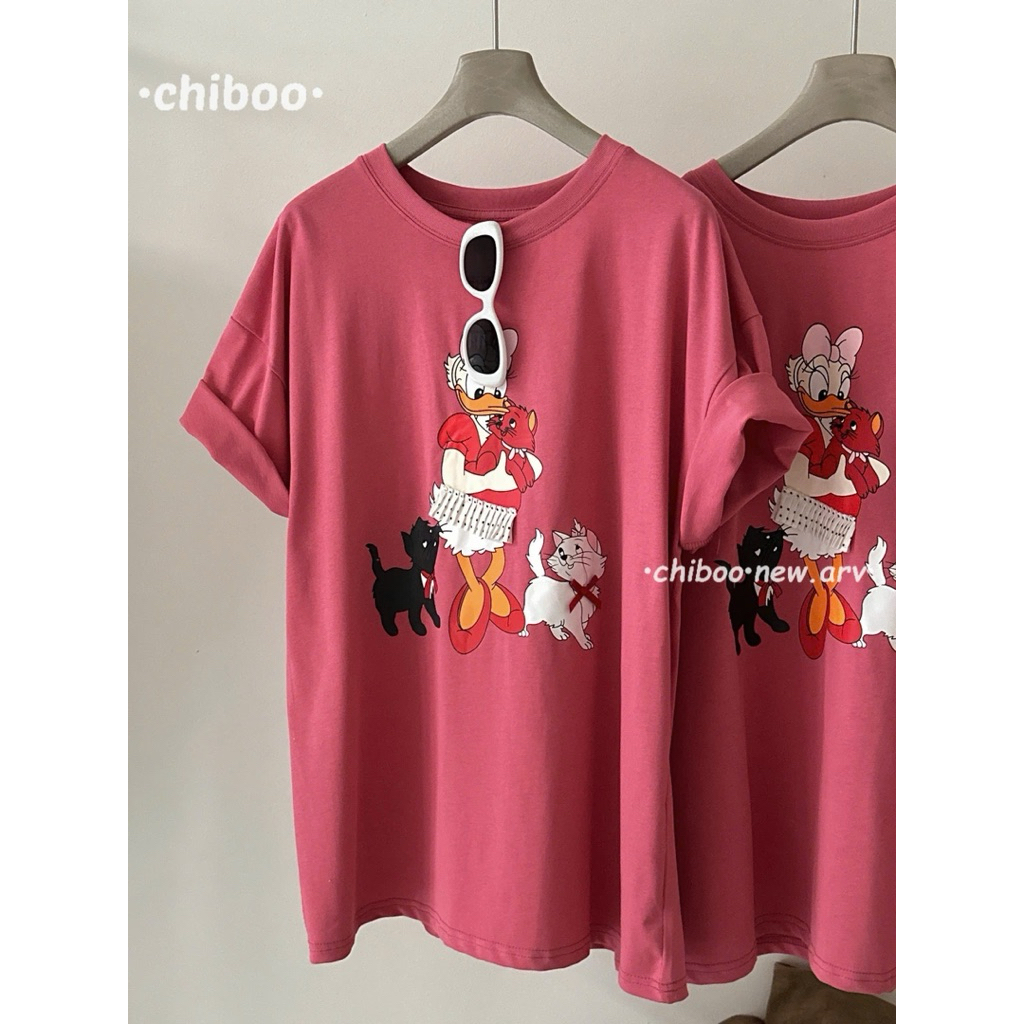 [𝐒𝐮𝐙𝐲] Thun Dáng Rộng Dấu Quần In Hình QCCC (1m58 Trở Lên)