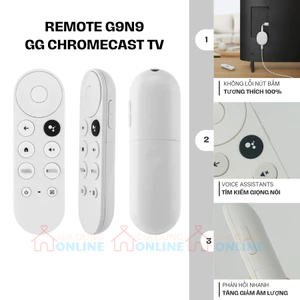 Remote G9N9N điều khiển GG ChromeCast TV tương thích 100% tìm kiếm giọng nói không lỗi nút bấm