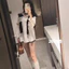 Áo Sơ Mi Dài Tay Phối 3 Sọc Kèm Khăn Choàng ❤️