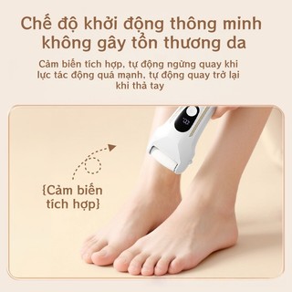 Máy mài chân thông minh | Hiển thị điện lượng, 2 đầu mài, loại bỏ chai da, da chết, tẩy tế bào chết, chăm sóc chân hoàn