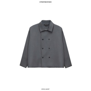 HYPNOTISM | "STAPLE JACKET" - Áo Khoác Blazer Tối Giản 2 Hàng Nút, Form Boxy, Kaki Cotton Cao Cấp