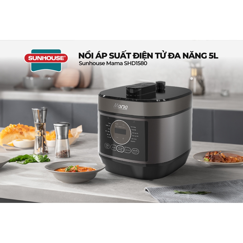 Nồi áp suất điện tử đa năng 5L SUNHOUSE MAMA SHD1580