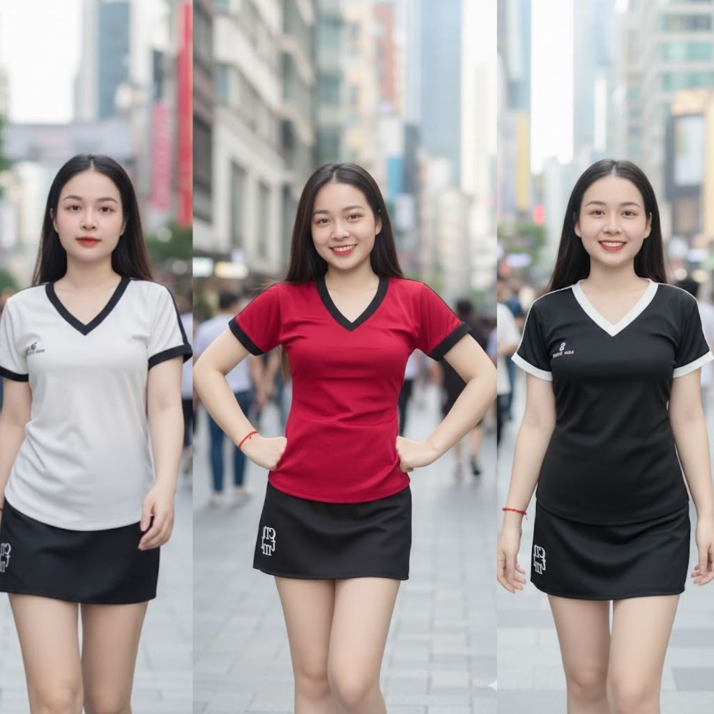 Set Nữ Cổ Tim Chân Váy Chữ A In Chữ – Set Váy Nữ Bigsize Freesize 50–90kg | BS042- Em Xinh Bigsize