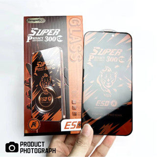 Kính Cường Lực iPhone SUPER 300C ESD Chống Nhìn Trộm Full Viền Siêu Cứng Cho iP 17 ProMax ..14 Pro Max 14 Plus 13 12 11