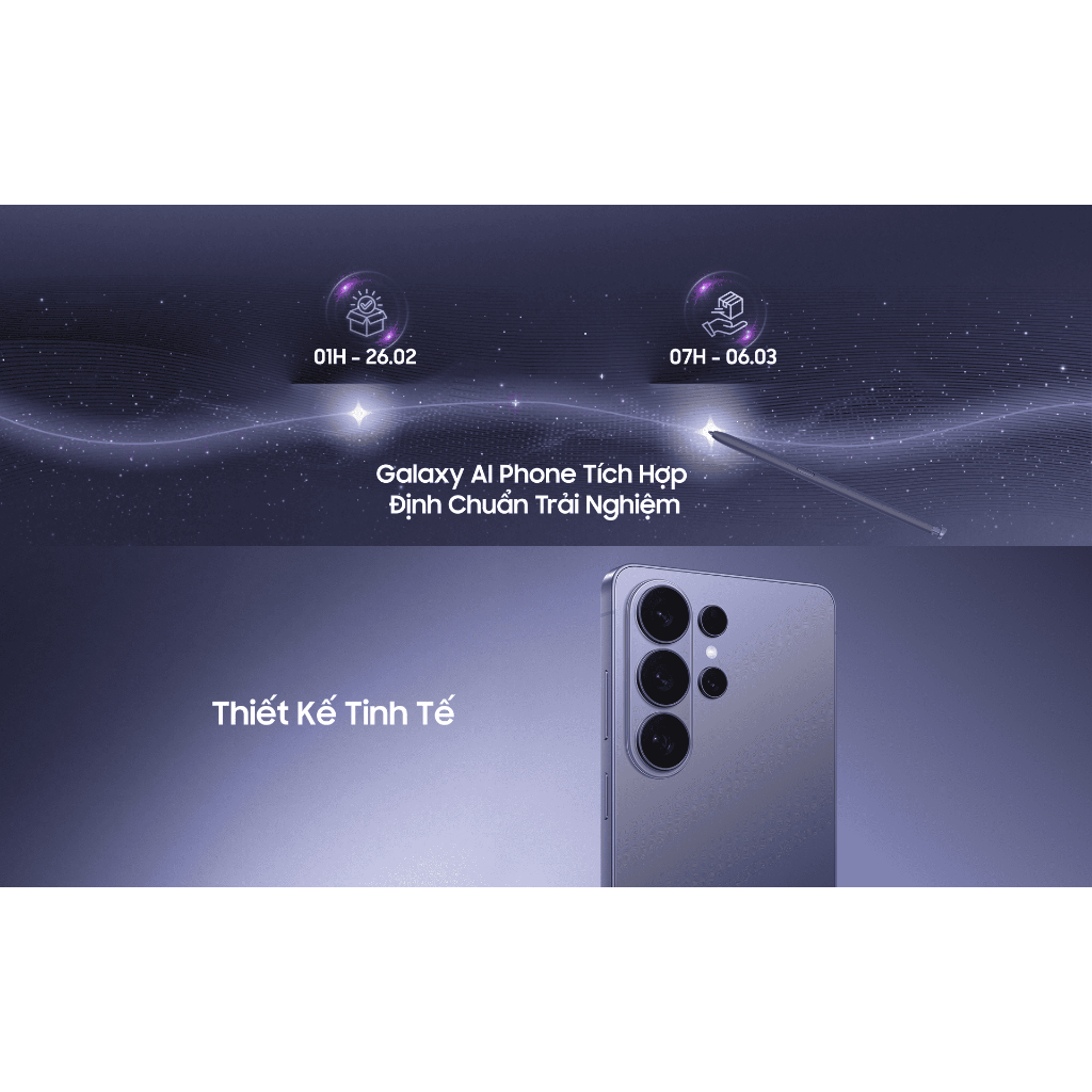Điện Thoại Samsung Galaxy S26 5G 12GB | 256GB - Màn hình 6.3" 120Hz, Exynos 2600 - Hàng Chính Hãng